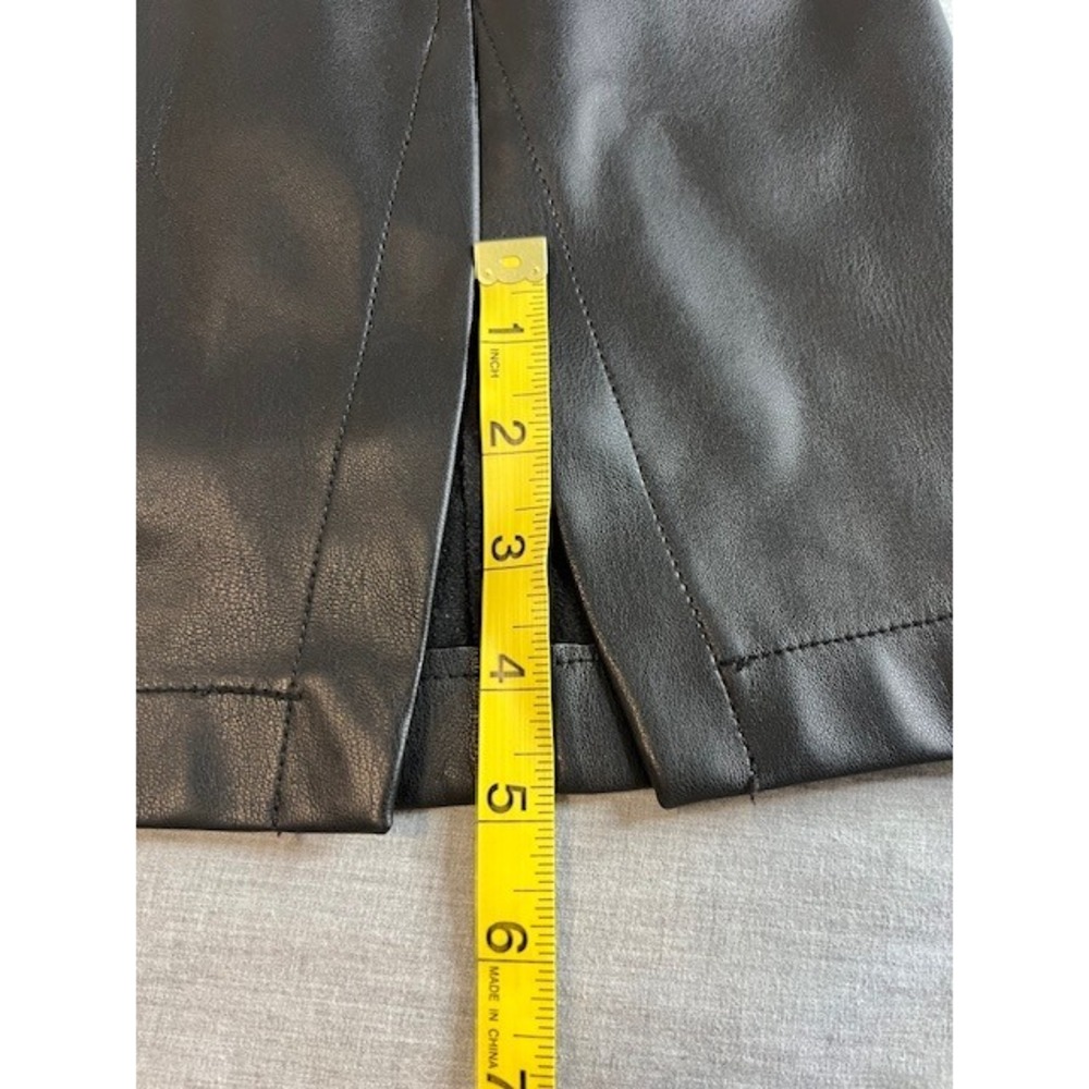 WE THE FREE Black Faux Leather Flare Split Leg Pants Womens Size 31 - Picture 6 of 12